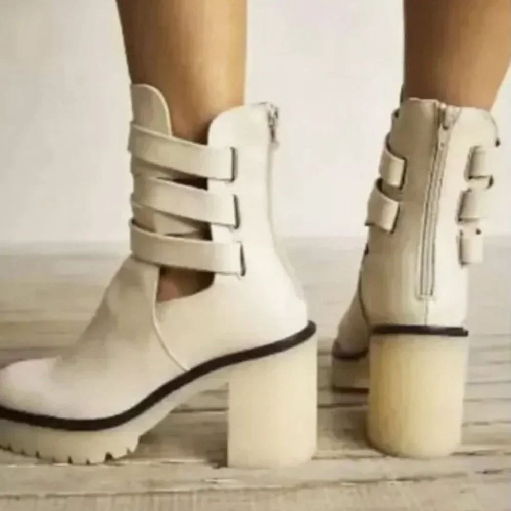 Free People Jesse Cutout Platform Off White Boot